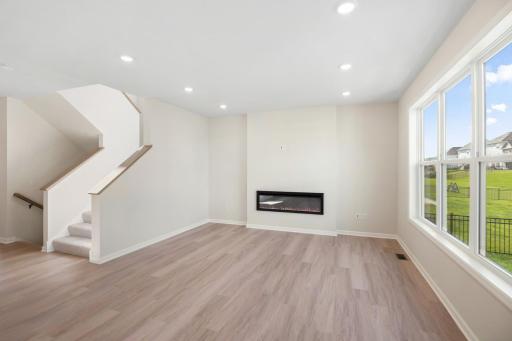 This bright family rooms offers a welcoming atmosphere.