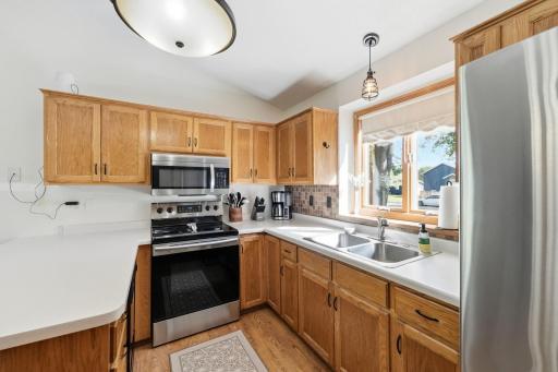 A well-placed window adds light and a sense of openness to the kitchen.