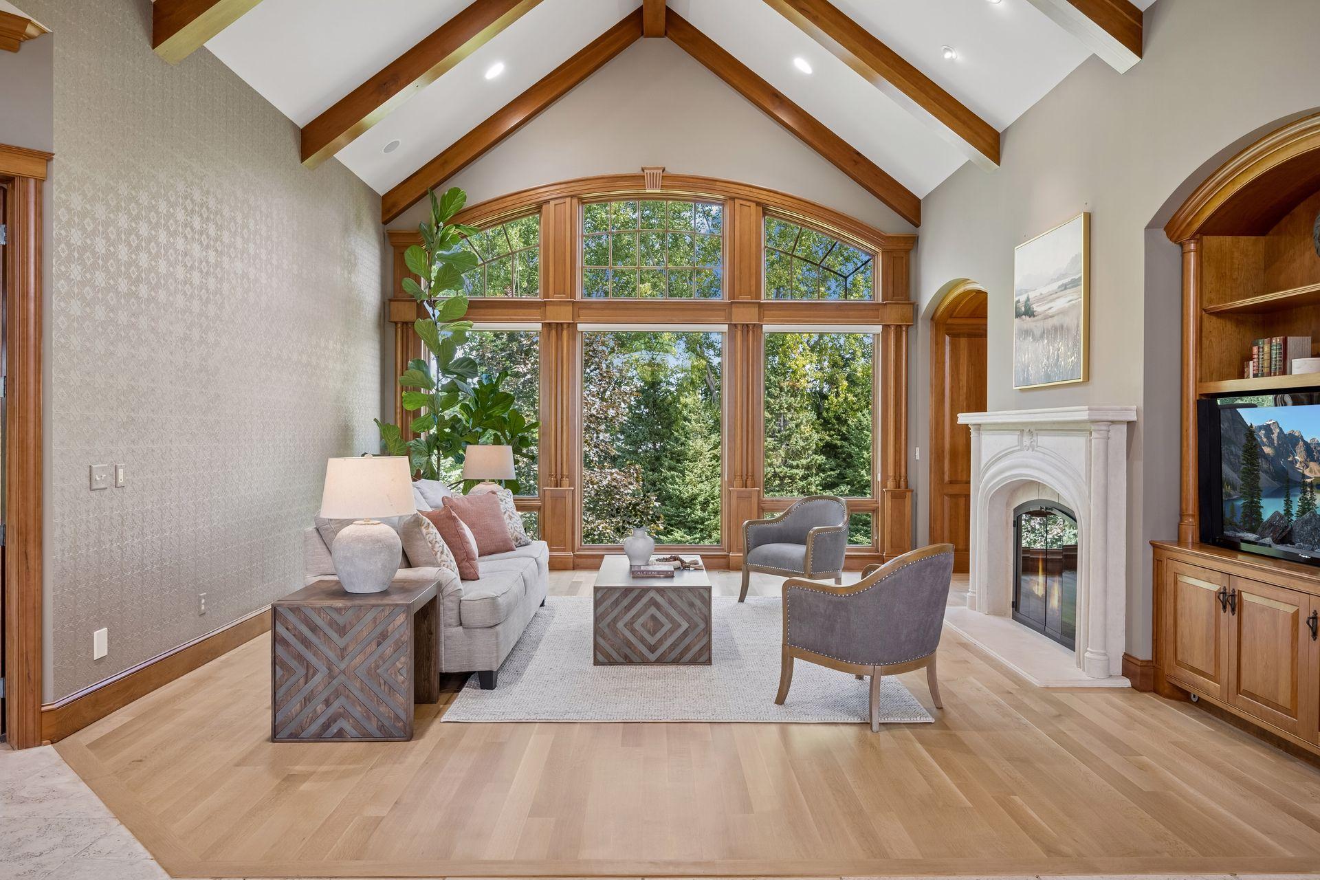 Double sided fireplace