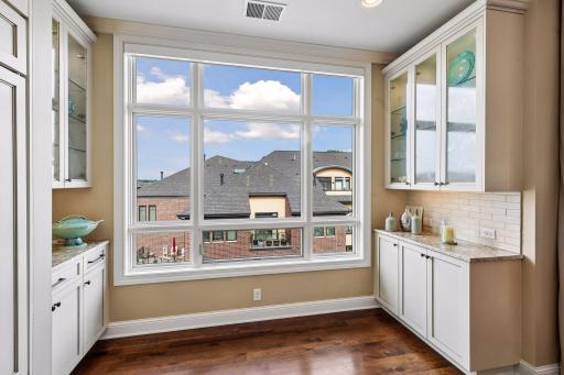 Additional prep space for a coffee station or additional counter space