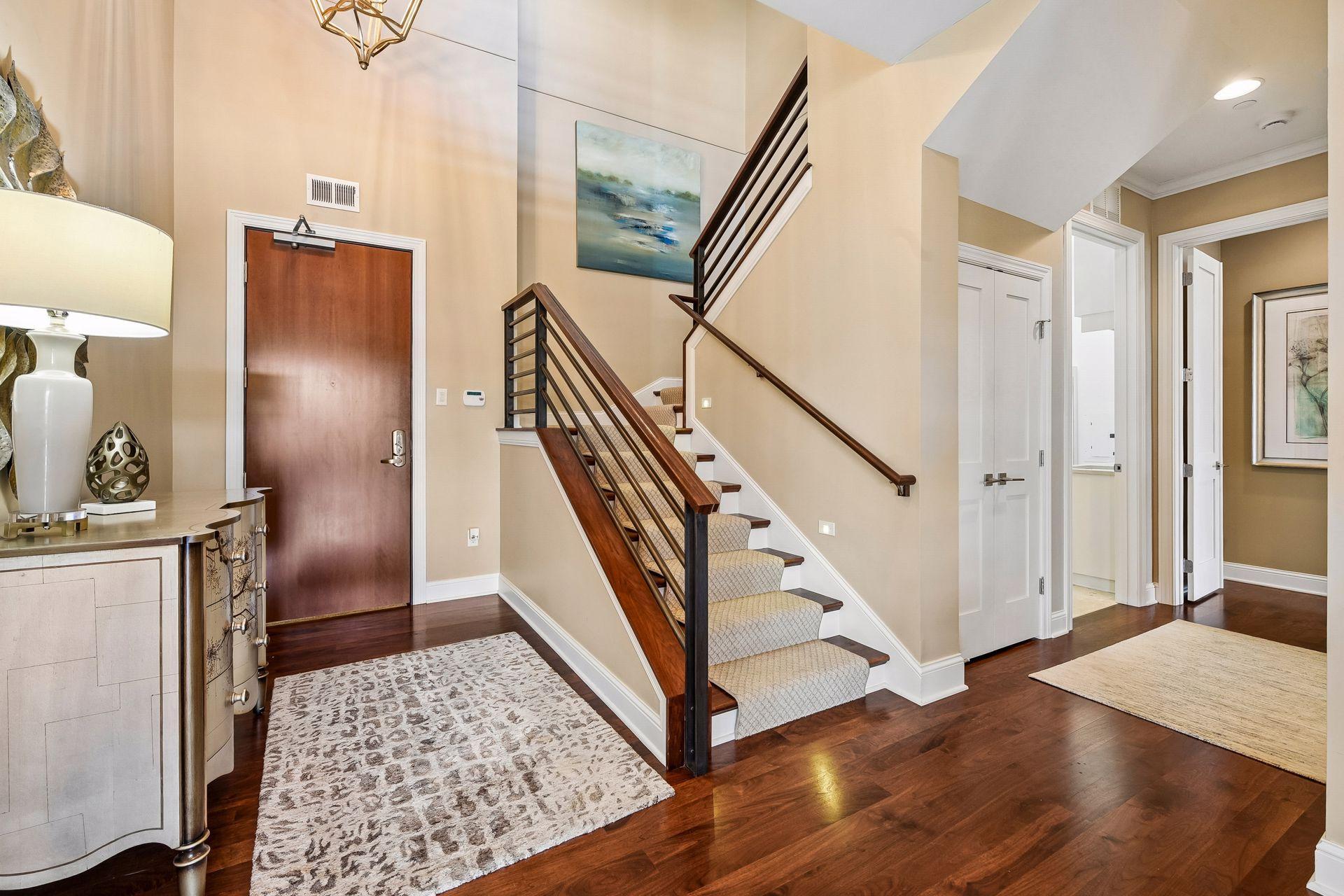 Inviting entryway with access to the upper level