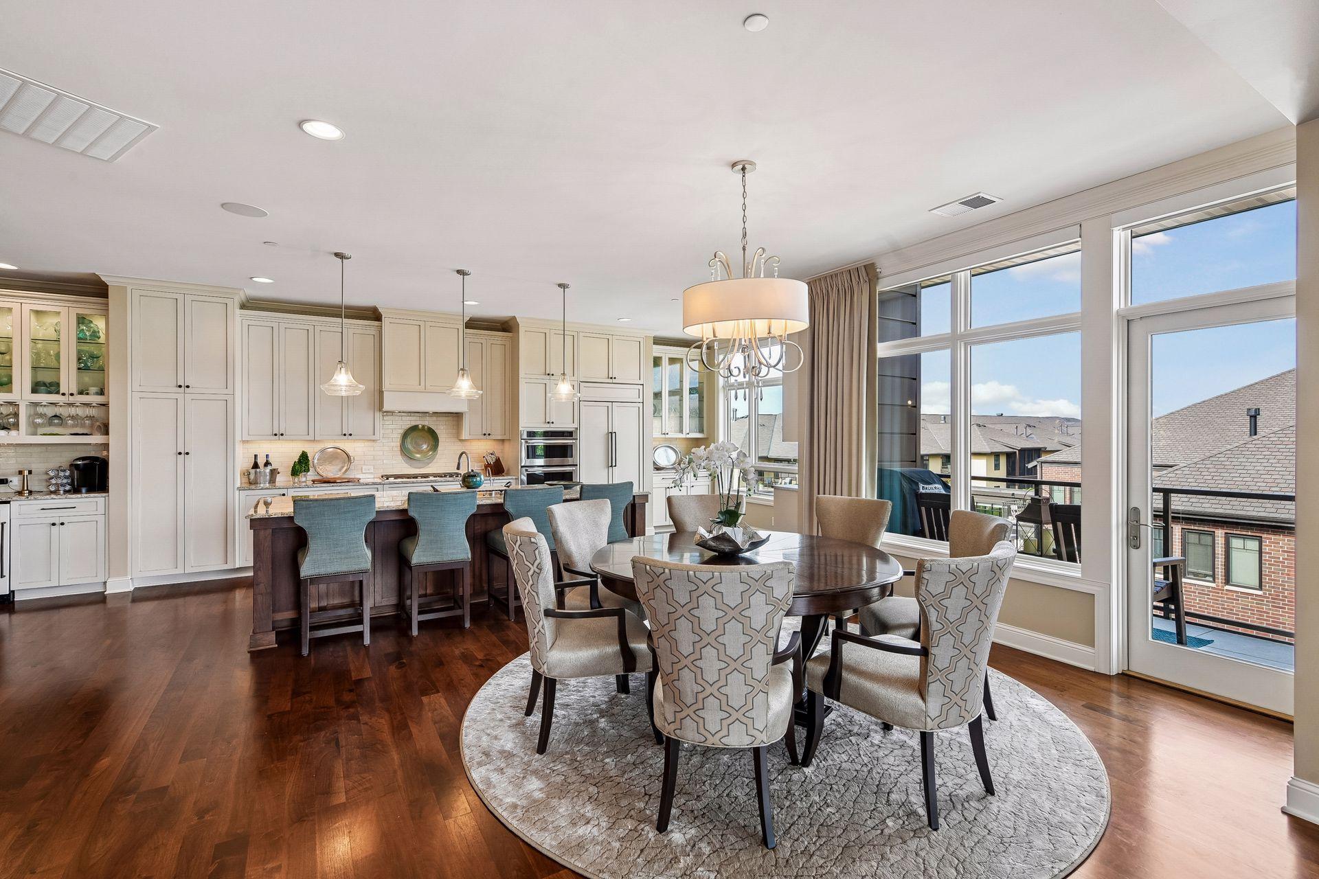 Informal dining space off the kitchen with access to one of the balconies