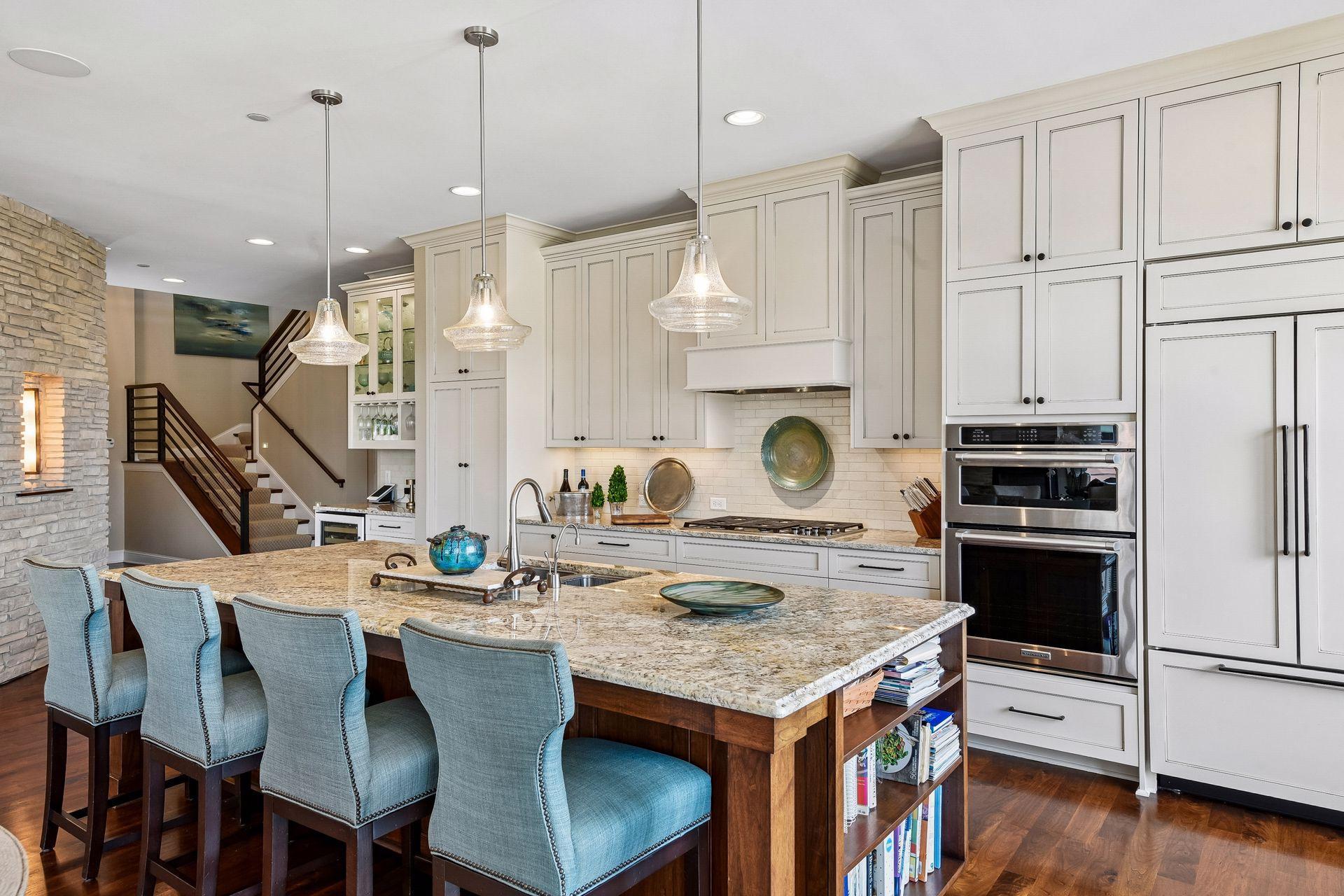 Large center island with room for barstool seating