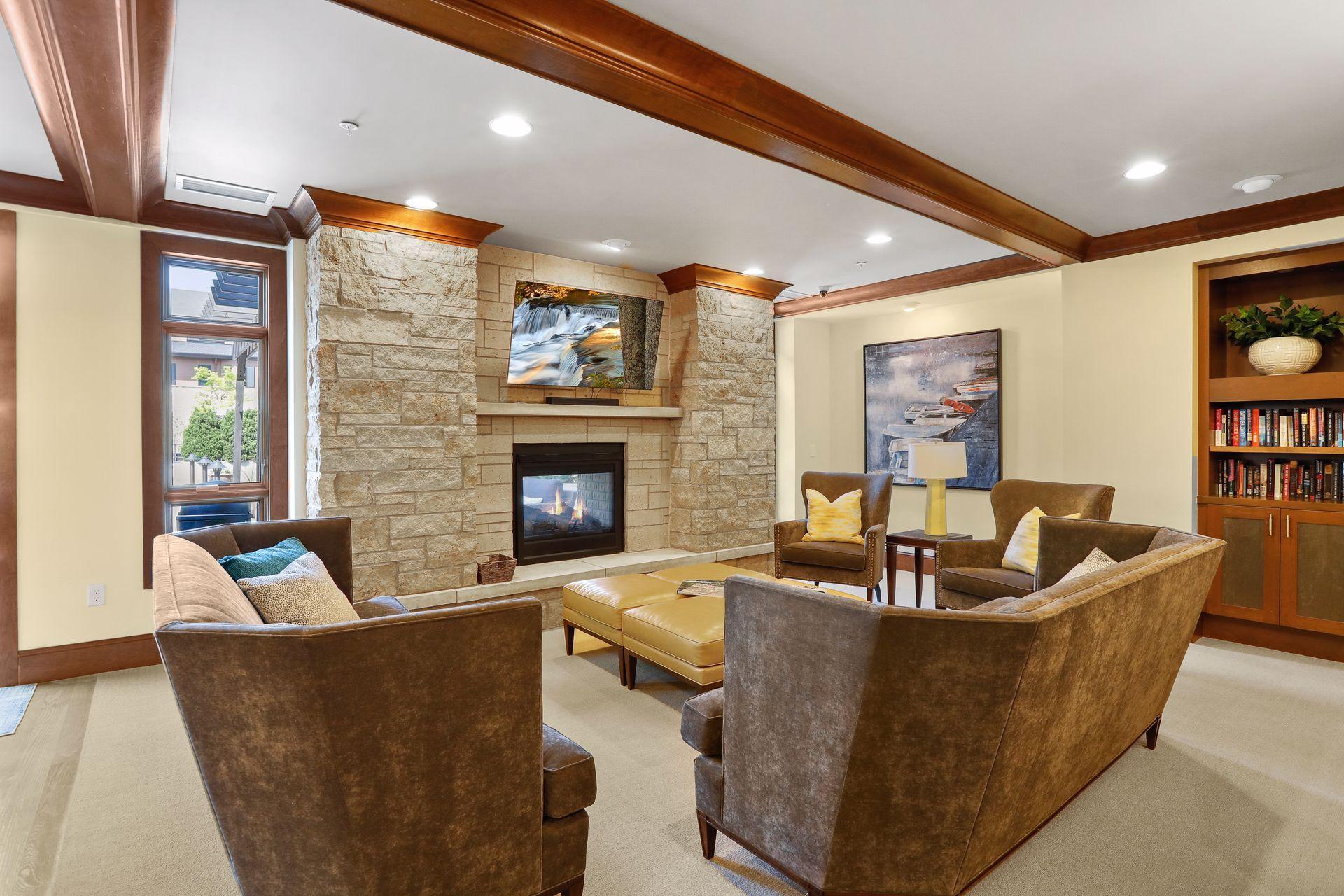 Second floor club room with full kitchen and access to the courtyard