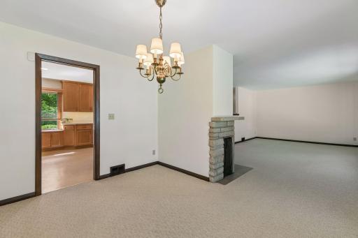 A 9.5 x 12 foot dining room is just steps from the kitchen.