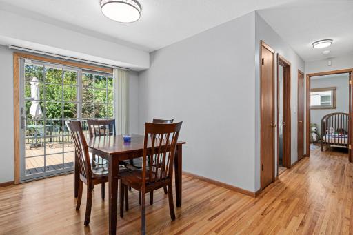 Dining room walks out to maintenance free deck