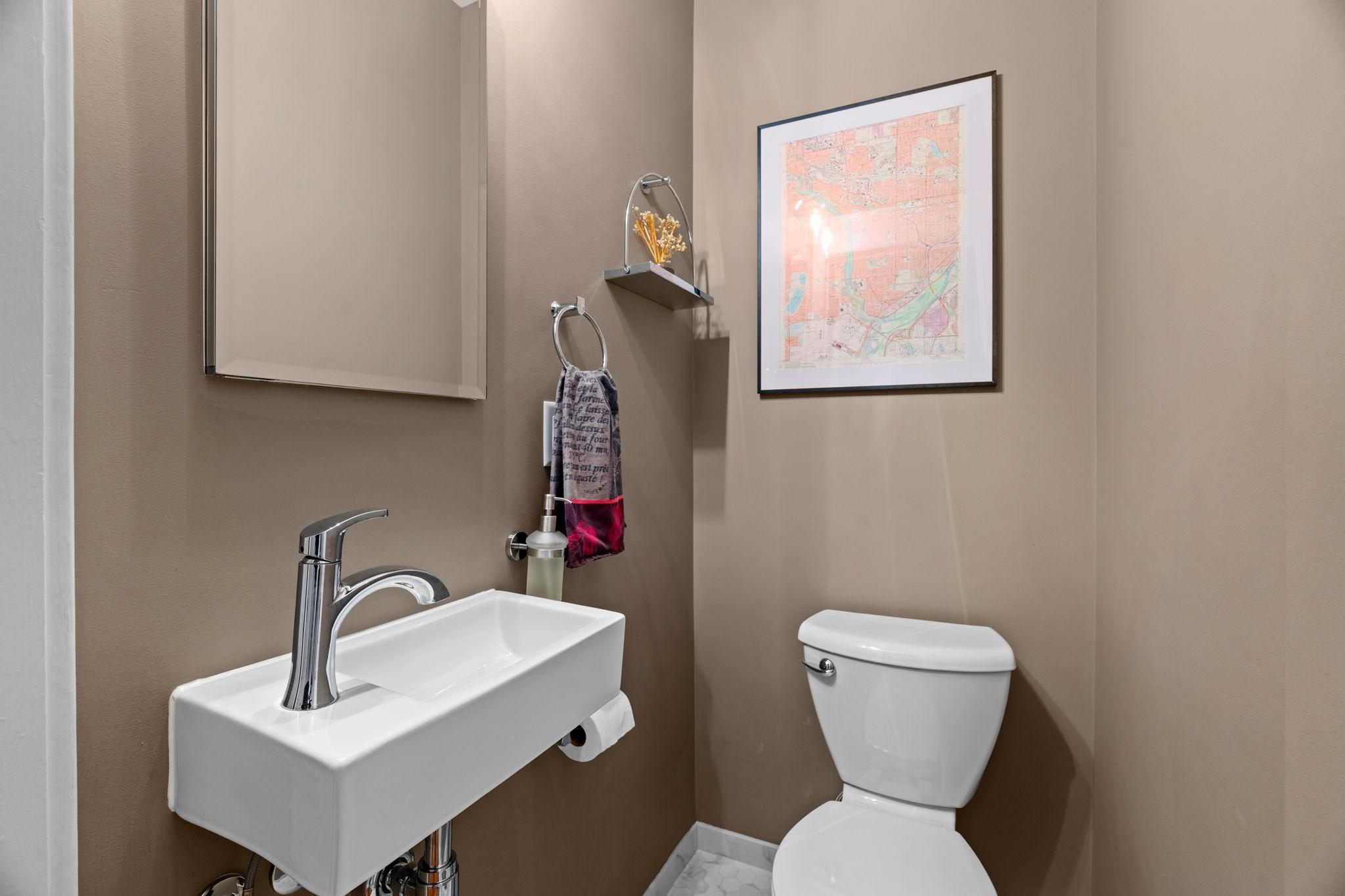 Main level powder room