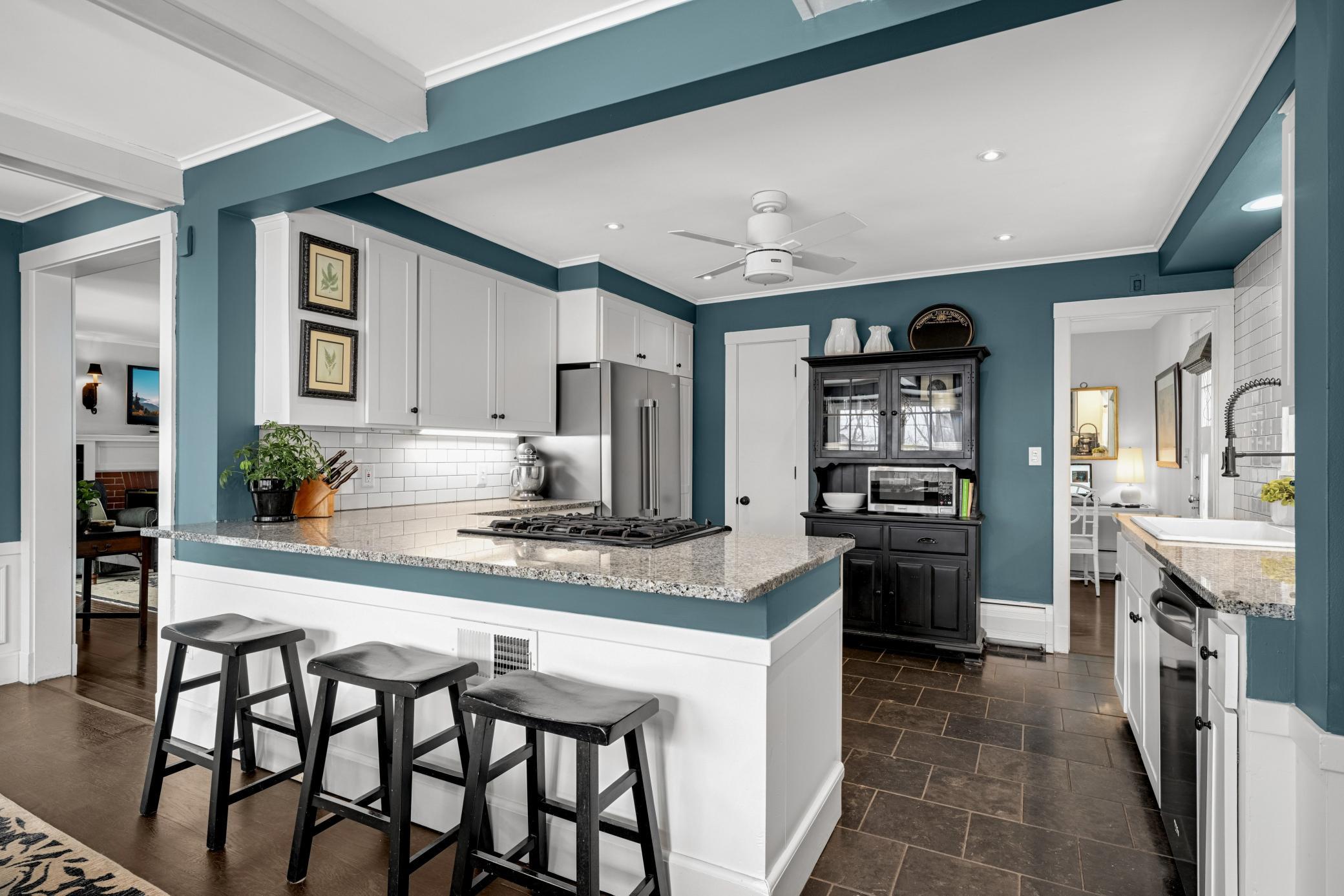 Breakfast bar open to the dining room