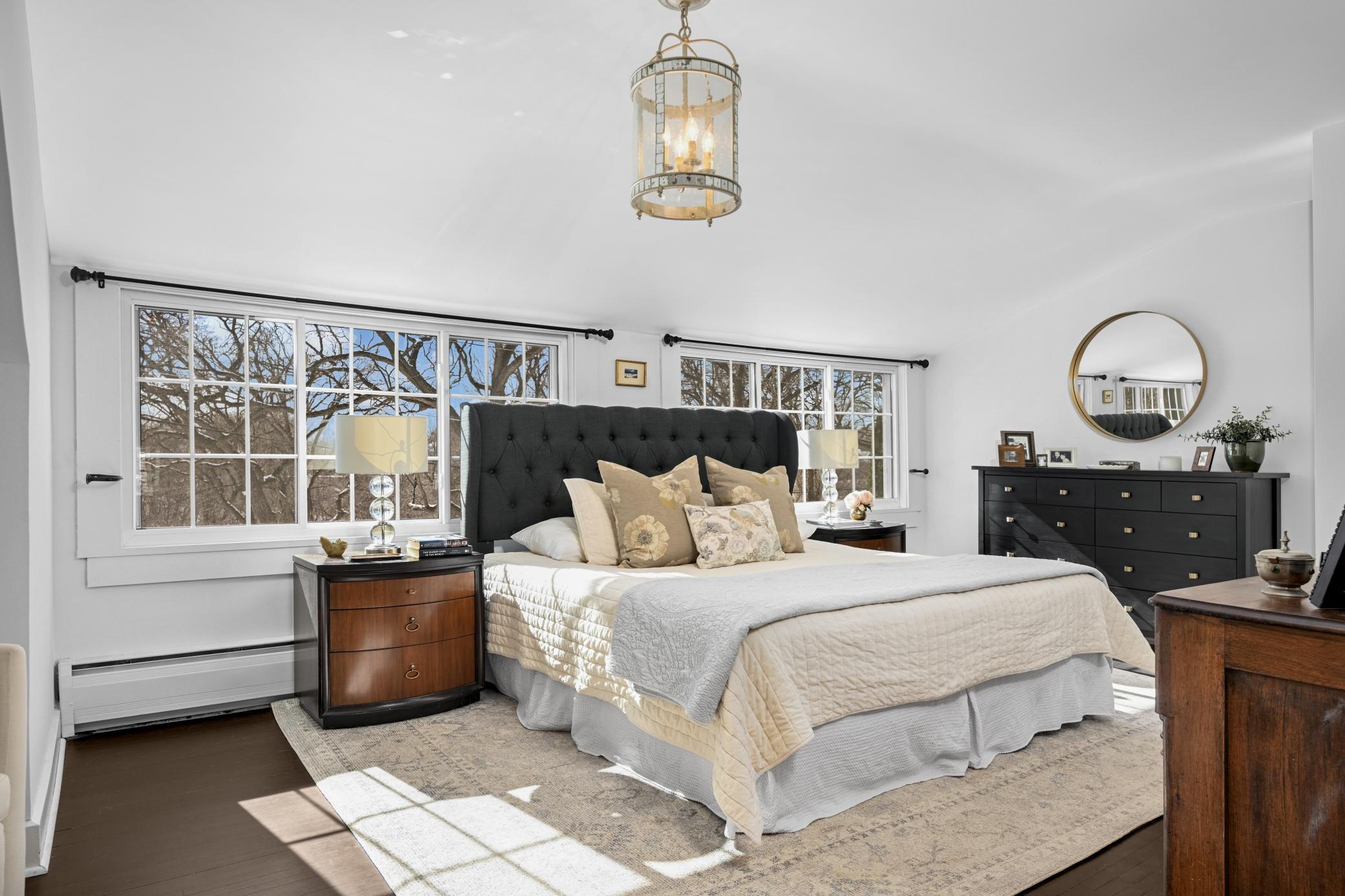 Southfacing primary bedroom