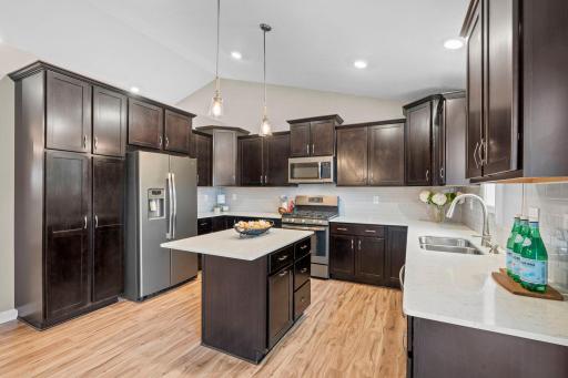 Another view of this lovely kitchen with stainless steel appliances and new flooring. 1515 138th St E, Rosemount, MN