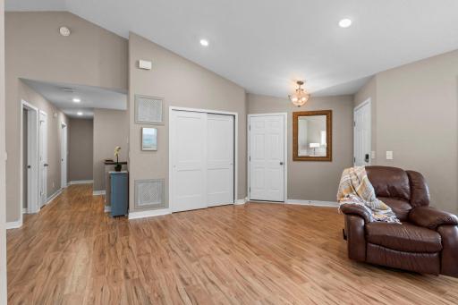 This large entryway accommodates the front, the door leading to the garage and the closet. 1515 138th St E, Rosemount, MN