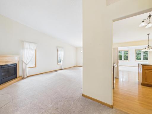View that shows living room and going into the kitchen