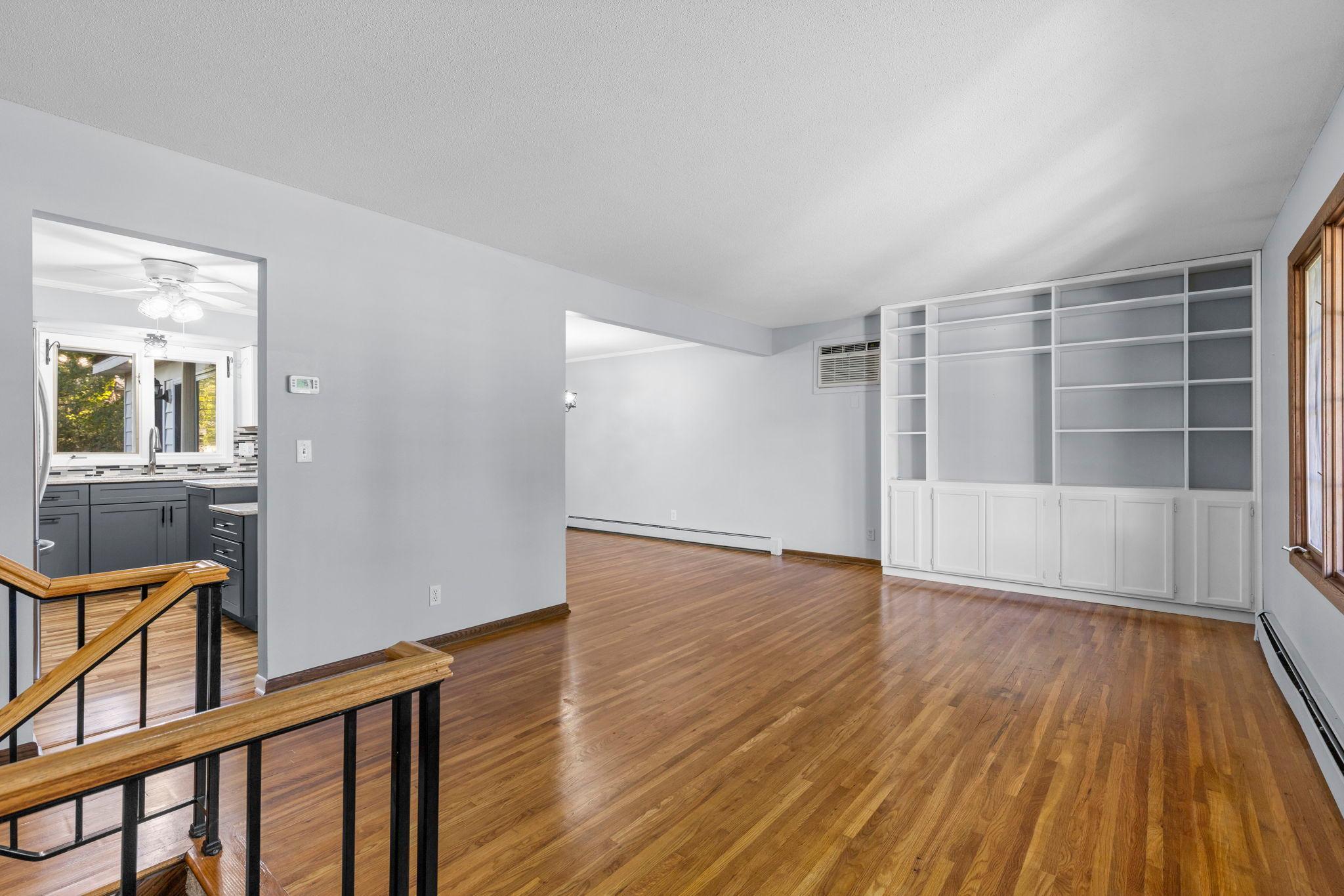 Custom built-ins add character and functional storage to the living room