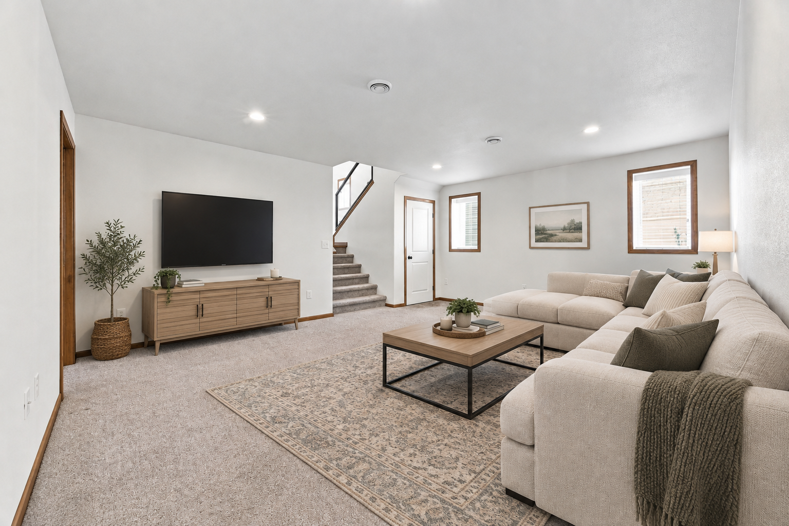 Virtually Staged Family Room