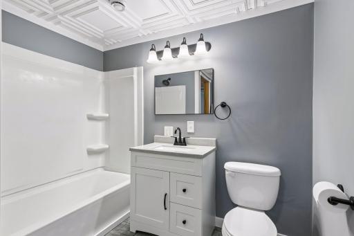 New bathroom floor and vanity 2026. Full Bathroom and laundry