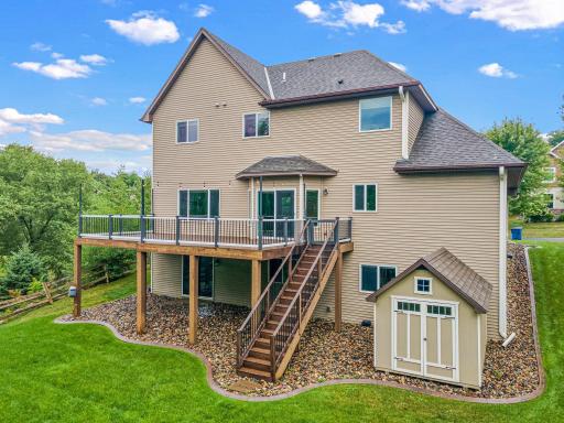 Huge deck and storage shed