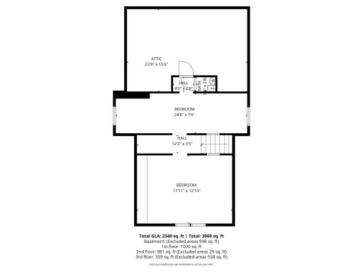 Third story floor plan