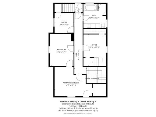 Second story floor plan