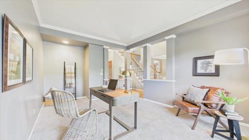 Office detailed with the half columned walls