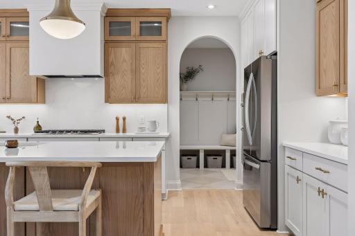Kitchen view into Mud Room