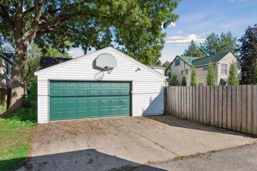 Detached Garage - Detached two-car garage provides additional parking and storage, with a wide driveway and convenient access from the rear of the property.