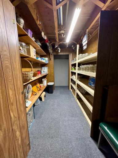 Storage room w/ shelving