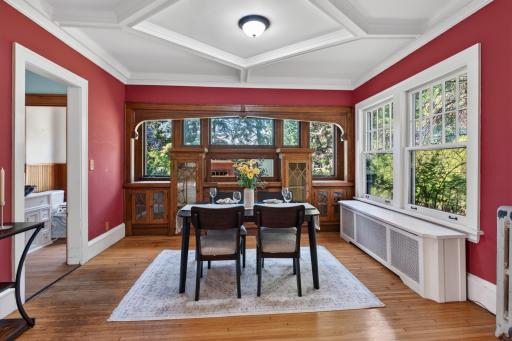 Main Floor - Dining Room with Built in Buffet with original wood work