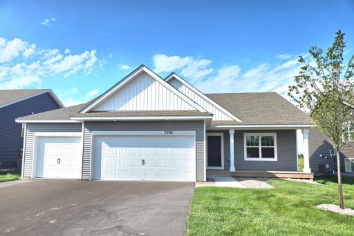 The Finnegan Heartland Cottage at Highlands at Eagle View in Elko New Market. Photo is of actual home. Options and colors may vary. Ask Sales Agent for details.