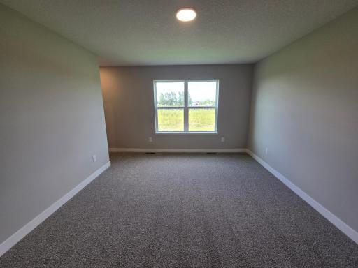 The Finnegan Primary Bedroom at Highlands at Eagle View in Elko New Market. Photo is of actual home. Options and colors may vary. Ask Sales Agent for details.