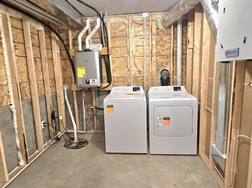 The Finnegan Laundry/Utility Room at Highlands at Eagle View in Elko New Market. Photo is of actual home. Options and colors may vary. Ask Sales Agent for details.