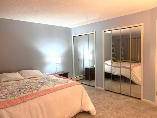 Master bedroom with large closets