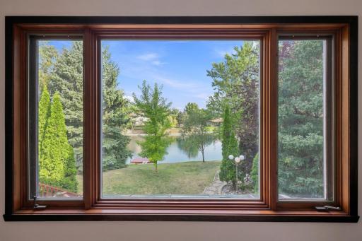 Picture window looking at Bluemont Lake