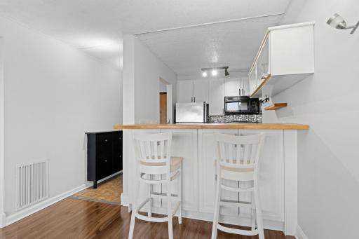 Counter space and seating