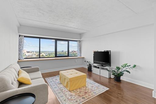 Living room view with space for entertaining