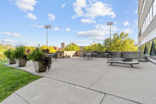 Grill and outdoor deck area