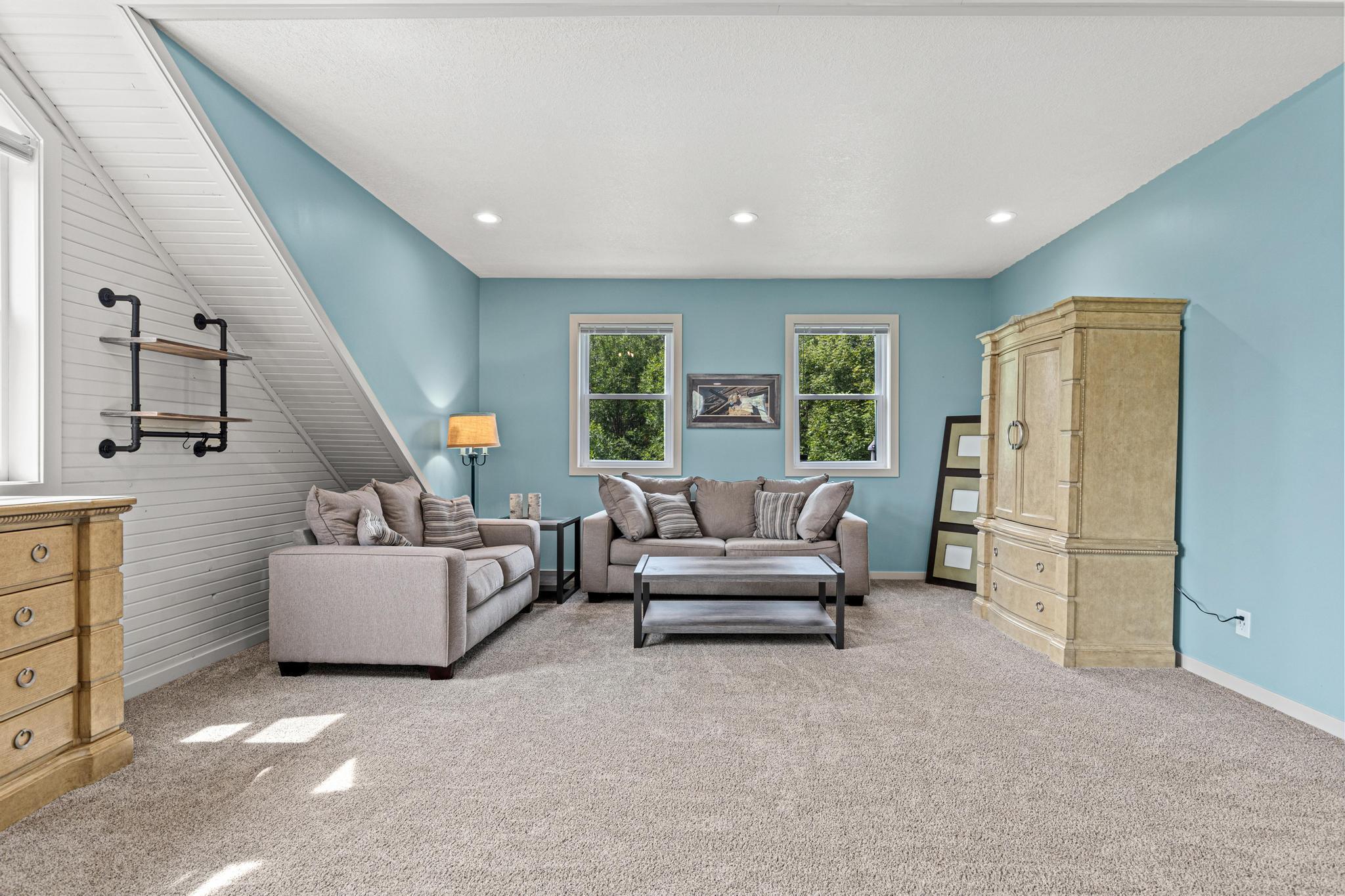 Such a great sitting area to relax, read a book or watch some television.