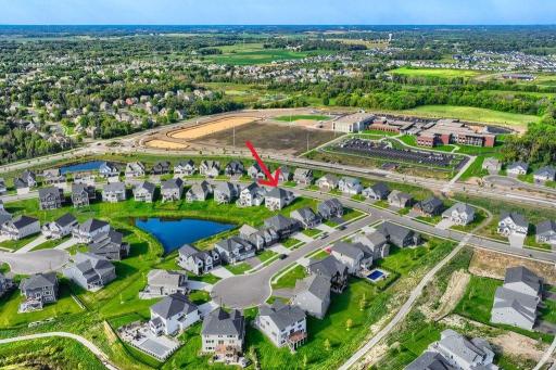 Home is identified by red arrow and its proximity to the brand new Aspen Ridge Elementary School opening Fall 2026!