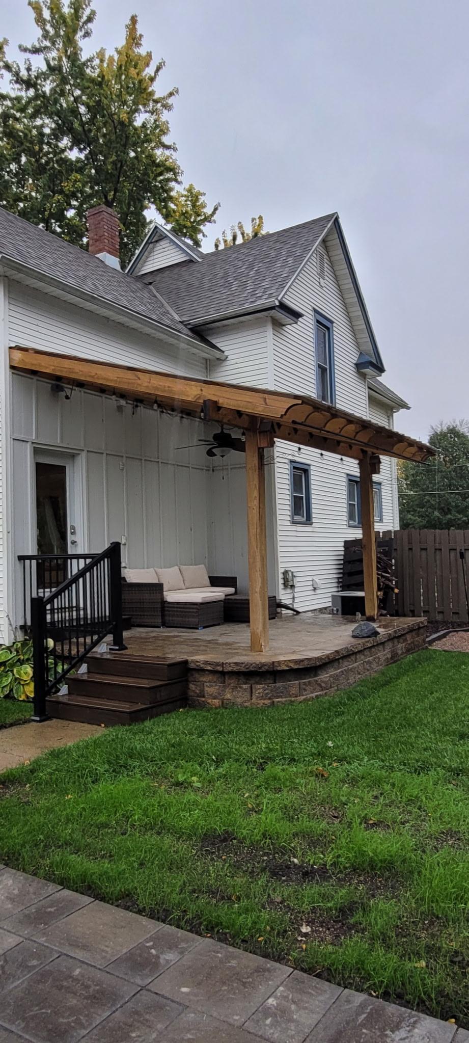 Covered patio area off the kitchen, great for listening to the rain.