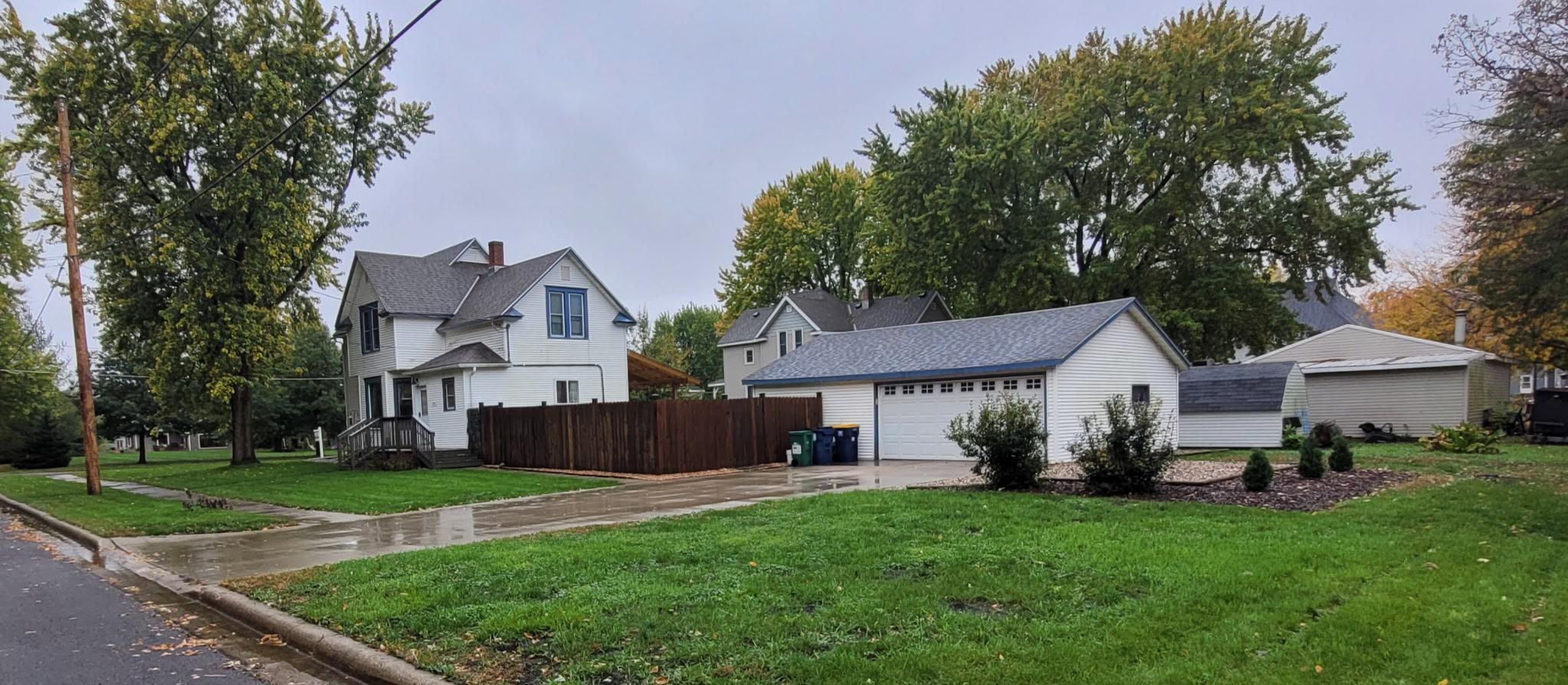 extra large 3 car heated and insulated garage.