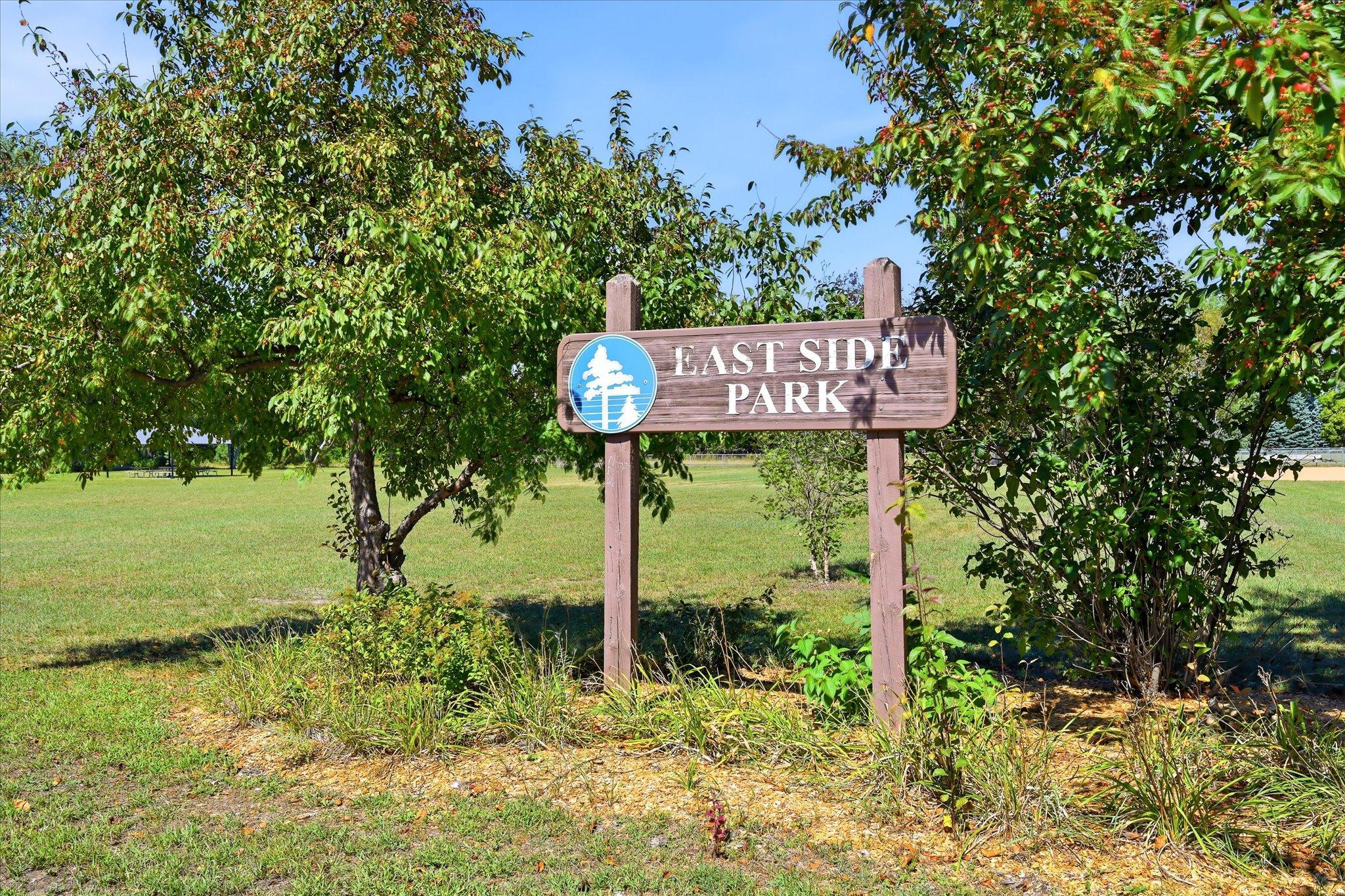 East Side Park is just steps away