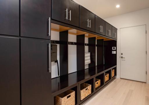 The huge mudroom has plenty of room for everyones gear.