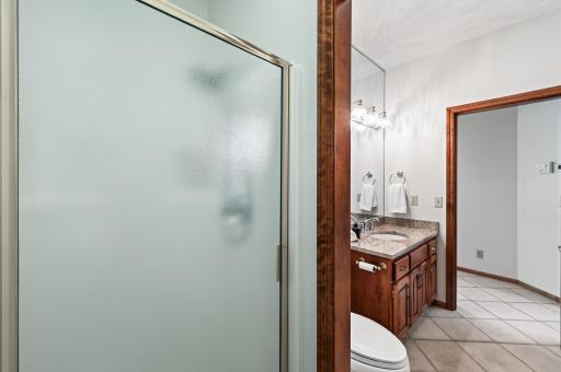 3/4 bathroom on main floor next to bedroom / office