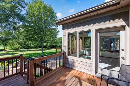 newly skinned deck with post lighting
