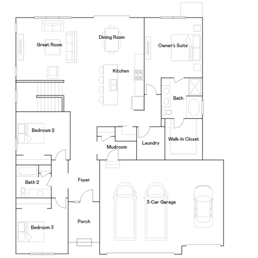 Clearwater main level floorplan.