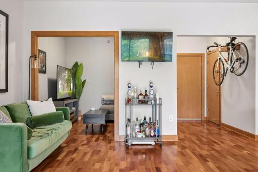 Living room into den