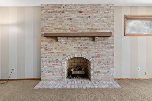 Beautiful fireplace is the perfect backdrop for breakfast in bed.