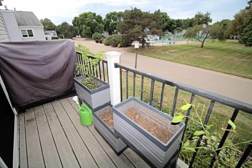 Composit decking and pool, playground, baskedball, pickleball is across the street