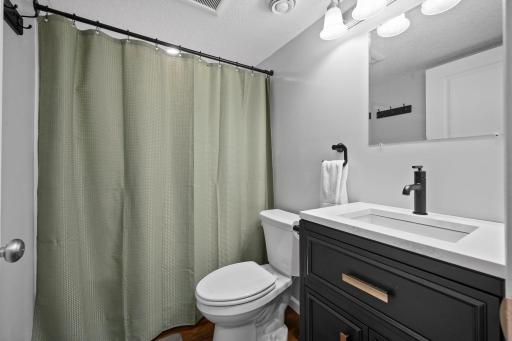 New lower level bathroom. Basement completed in 2025.