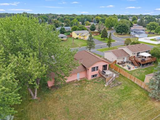 Large backyard offers lots of room to enjoy outdoor activities.