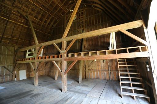 The interior of the upper floor of the barn. Lots of possibilities here!
